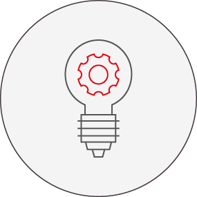 lightbulb with wheel cog