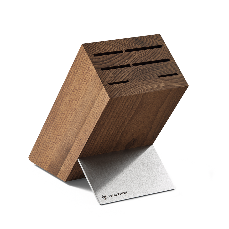 Messerblock | 6 Steckplätze | Thermobuche mit Edelstahl